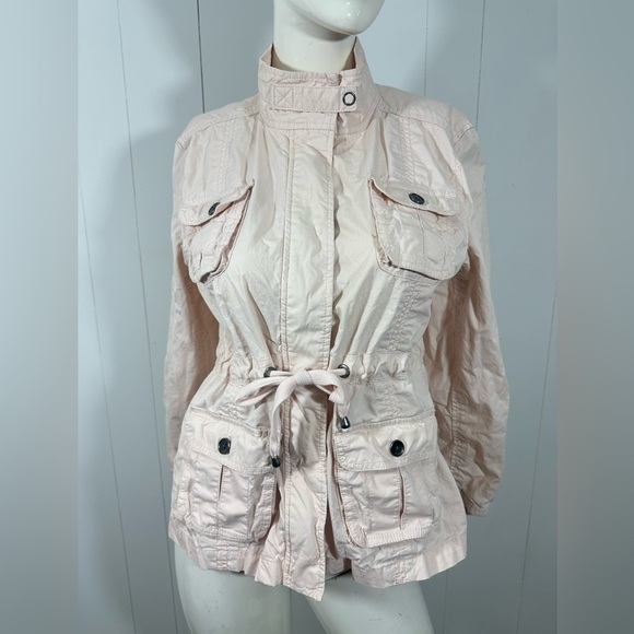 Calvin Klein Jackets & Blazers - Calvin Klein Women Sz L Light pink Military Style Rolled Sleeve Utility Jacket